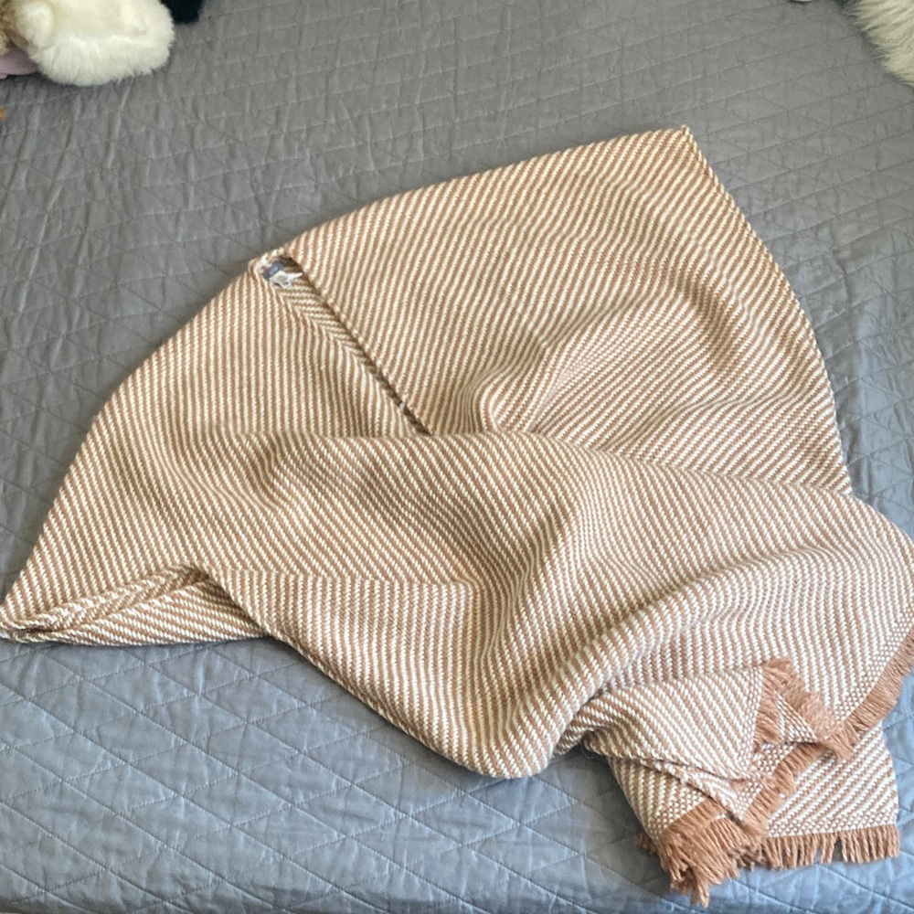 Aerie Beige and White Striped Cape